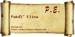 Pakó Elina névjegykártya